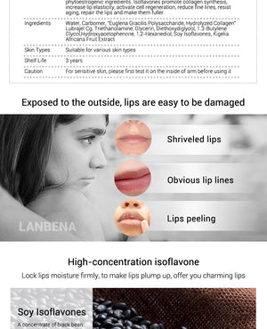 LANBENA  Lip Care Serum Plumper Repairing Moisturizing Lip Elasticity